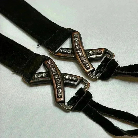 Black Leather Tie-Up Festival Belt Western Made in Canada Dress Waist Fringe Fun - Picture 5 of 7